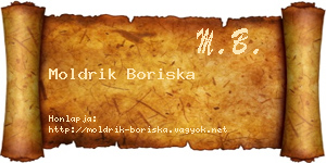 Moldrik Boriska névjegykártya